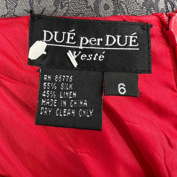 Due' per Due' silk and linen women's red tailored sleeveless dress size 6 - Picture 6 of 6